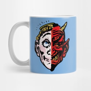 Vintage Saint Sinner Angel Devil Comic Book Back Pages Mug